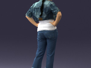 wonan in jeans dress 0353 3d print ready 3D-Druckmodell