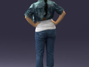 wonan in jeans dress 0353 3d print ready 3D Print Model