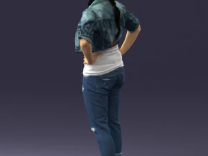 wonan in jeans dress 0353 3d print ready 3D Print Model