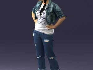 wonan in jeans dress 0353 3d print ready 3D Print Model