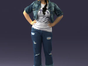 wonan in jeans dress 0353 3d print ready 3D Print Model