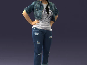 wonan in jeans dress 0353 3d print ready 3D Print Model