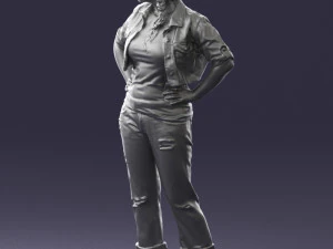 wonan in jeans dress 0353 3d print ready 3D Print Model