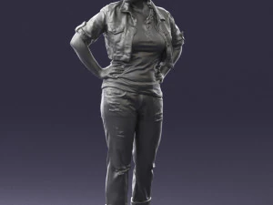 wonan in jeans dress 0353 3d print ready 3D Print Model