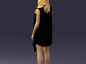 blonde woman in black dress 0350 3D Model