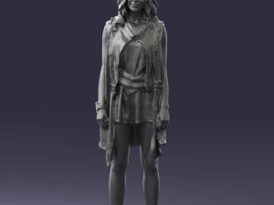 blonde woman in black dress 0350 3D Model