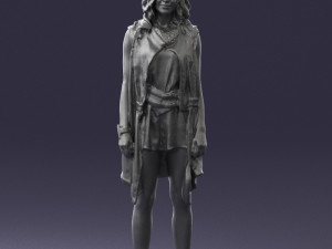 blonde woman in black dress 0350 3D Model