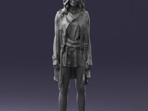 blonde woman in black dress 0350 3D Model