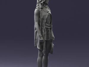 blonde woman in black dress 0350 3D Model