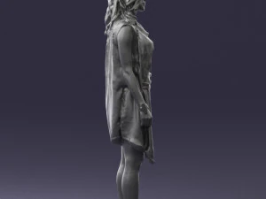 blonde woman in black dress 0350 3D Model