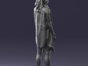 blonde woman in black dress 0350 3D Model