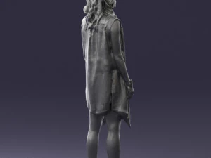 blonde woman in black dress 0350 3D Model