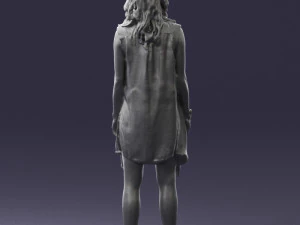 blonde woman in black dress 0350 3D Model