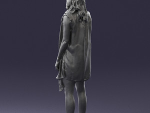 blonde woman in black dress 0350 3D Model