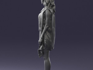 blonde woman in black dress 0350 3D Model