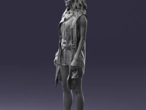 blonde woman in black dress 0350 3D Model