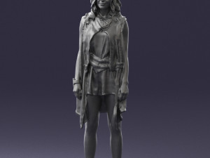 blonde woman in black dress 0350 3D Model