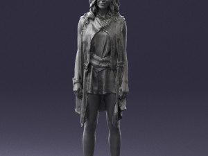 blonde woman in black dress 0350 3D Model