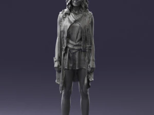 blonde woman in black dress 0350 3D Model