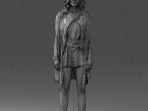 blonde woman in black dress 0350 3D Model