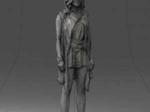 blonde woman in black dress 0350 3D Model