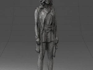 blonde woman in black dress 0350 3D Model