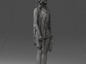 blonde woman in black dress 0350 3D Model