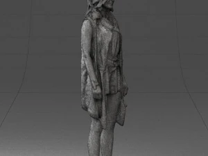 blonde woman in black dress 0350 3D Model