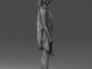 blonde woman in black dress 0350 3D Model