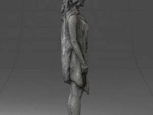 blonde woman in black dress 0350 3D Model