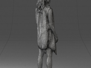 blonde woman in black dress 0350 3D Model