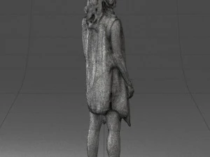 blonde woman in black dress 0350 3D Model