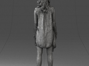 blonde woman in black dress 0350 3D Model