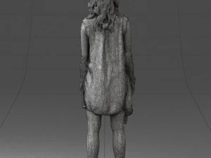 blonde woman in black dress 0350 3D Model