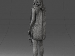 blonde woman in black dress 0350 3D Model