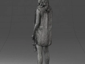 blonde woman in black dress 0350 3D Model