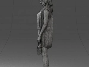 blonde woman in black dress 0350 3D Model