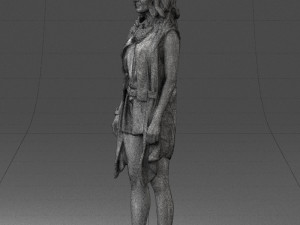 blonde woman in black dress 0350 3D Model