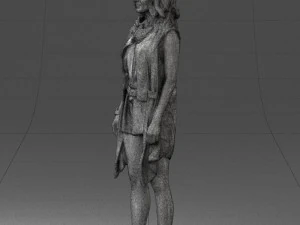 blonde woman in black dress 0350 3D Model