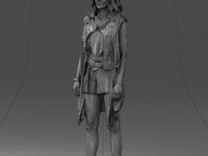 blonde woman in black dress 0350 3D Model