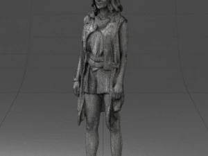 blonde woman in black dress 0350 3D Model