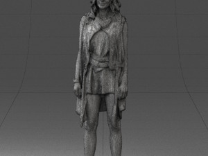 blonde woman in black dress 0350 3D Model