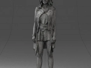 blonde woman in black dress 0350 3D Model