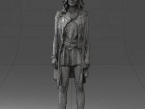 blonde woman in black dress 0350 3D Model