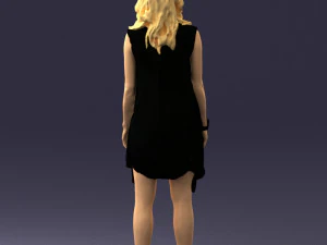 blonde woman in black dress 0350 3d print ready 3D Print Model