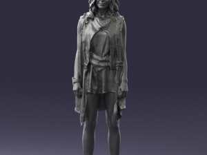 blonde woman in black dress 0350 3d print ready 3Dプリントモデル