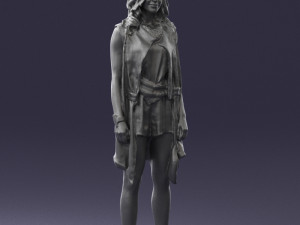 blonde woman in black dress 0350 3d print ready 3Dプリントモデル
