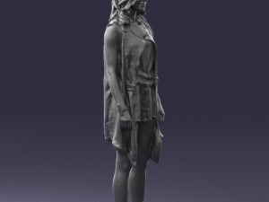 blonde woman in black dress 0350 3d print ready 3Dプリントモデル