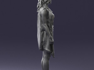 blonde woman in black dress 0350 3d print ready 3Dプリントモデル