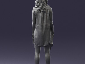 blonde woman in black dress 0350 3d print ready 3Dプリントモデル